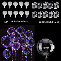 12pcs Glowing LED Balloons with String Lights for Parties and Weddings