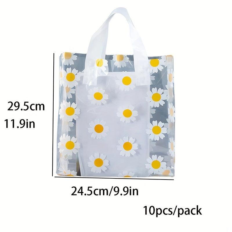 10pcs Small Daisy Sunflower Shopping Tote Bag for Kids' Parties