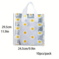 10pcs Small Daisy Sunflower Shopping Tote Bag for Kids' Parties