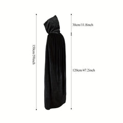 Deluxe Velvet Adult Cosplay Cape Lined Hood Halloween Grim Reaper Cape