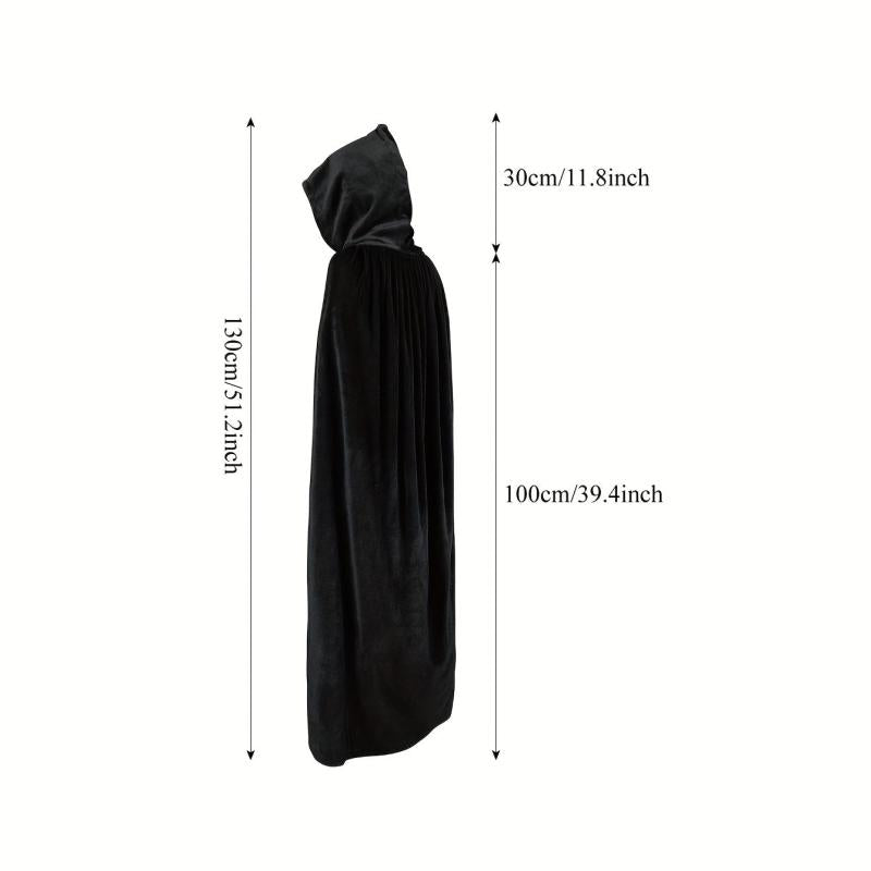 Deluxe Velvet Adult Cosplay Cape Lined Hood Halloween Grim Reaper Cape