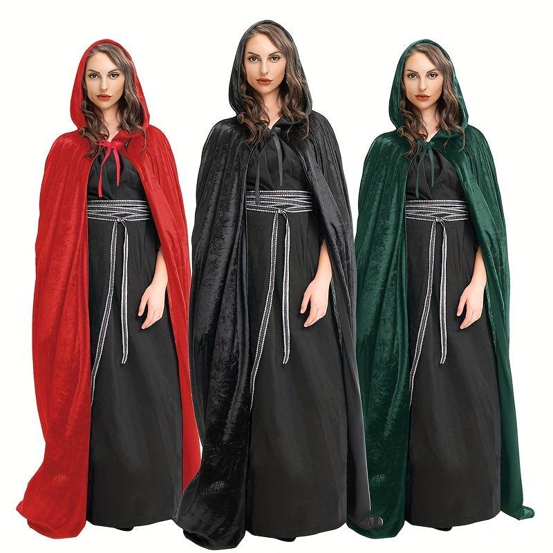 Deluxe Velvet Adult Cosplay Cape Lined Hood Halloween Grim Reaper Cape