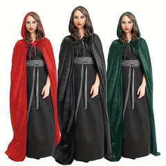 Deluxe Velvet Adult Cosplay Cape Lined Hood Halloween Grim Reaper Cape