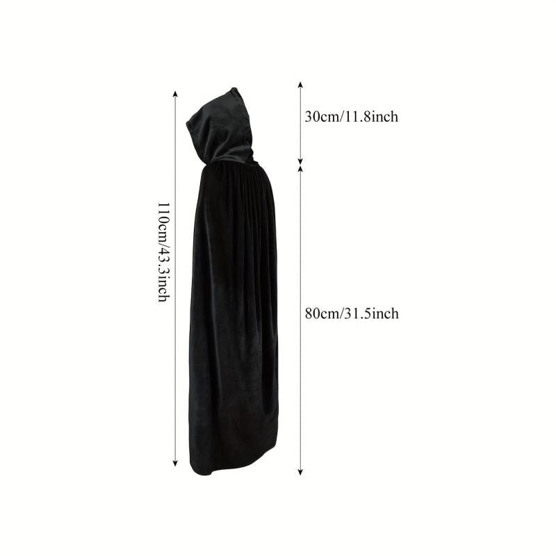 Deluxe Velvet Adult Cosplay Cape Lined Hood Halloween Grim Reaper Cape