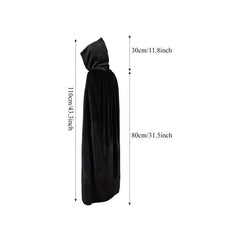 Deluxe Velvet Adult Cosplay Cape Lined Hood Halloween Grim Reaper Cape