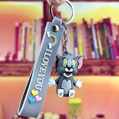 Anime Cat and Mouse Keychain Bag Car Party Favor