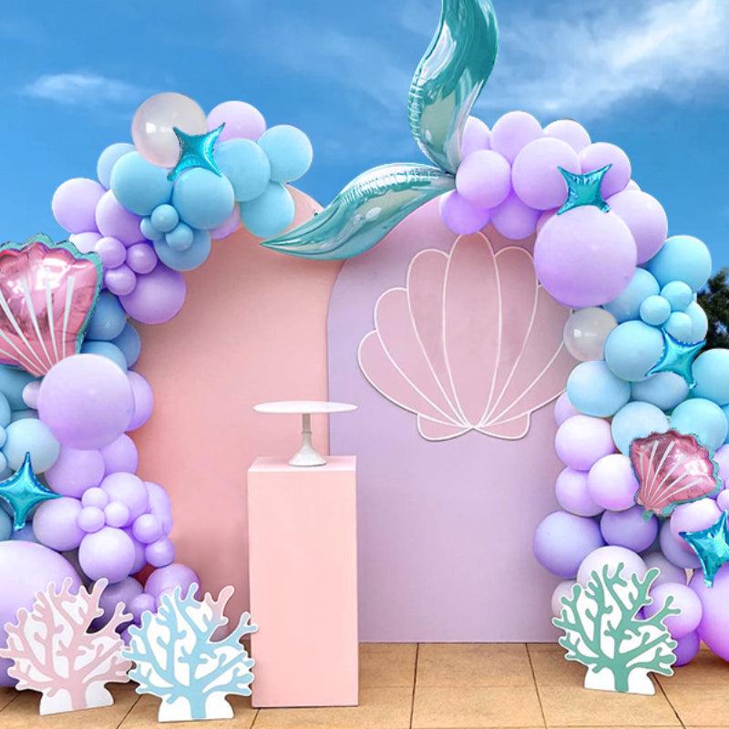 89pcs Mermaid Themed Pink Balloon Chain Set Birthday Party Decoration Supplies