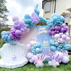 89pcs Mermaid Themed Pink Balloon Chain Set Birthday Party Decoration Supplies