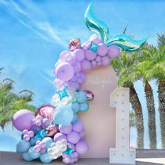 89pcs Mermaid Themed Pink Balloon Chain Set Birthday Party Decoration Supplies
