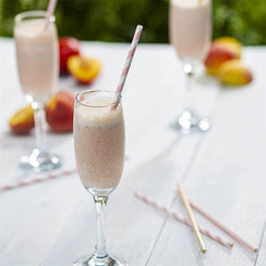 25pcs Biodegradable Paper Straws Pink and Striped for Parties