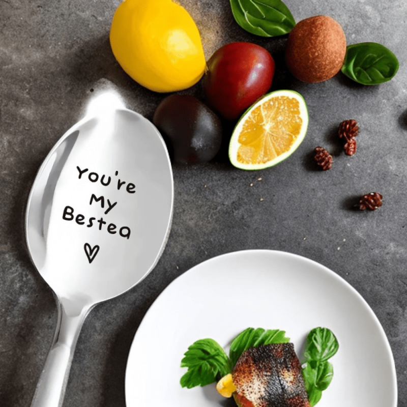 Funny Friendship Spoon for Tea Engraved Stainless Steel Spoon Women Girls