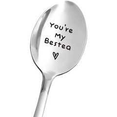 Funny Friendship Spoon for Tea Engraved Stainless Steel Spoon Women Girls