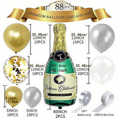 Champagne Bottle Balloon Garland Arch Set Happy Year Decoration