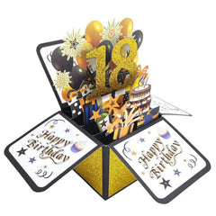 1pc Happy 16th 18th 20th 21th 30th 40th 50th 60th 70th 80th Birthday Pop Up Card