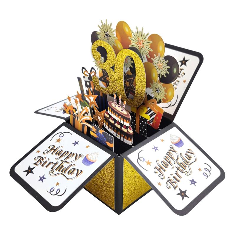 1pc Happy 16th 18th 20th 21th 30th 40th 50th 60th 70th 80th Birthday Pop Up Card