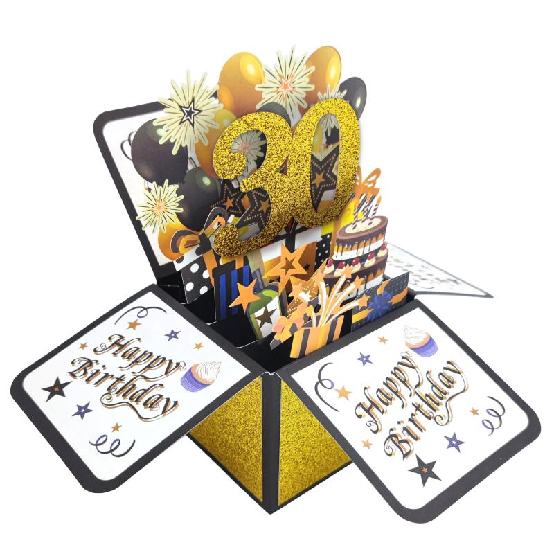 1pc Happy 16th 18th 20th 21th 30th 40th 50th 60th 70th 80th Birthday Pop Up Card