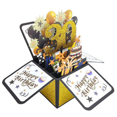1pc Happy 16th 18th 20th 21th 30th 40th 50th 60th 70th 80th Birthday Pop Up Card