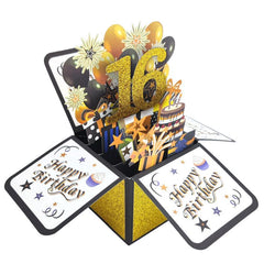 1pc Happy 16th 18th 20th 21th 30th 40th 50th 60th 70th 80th Birthday Pop Up Card