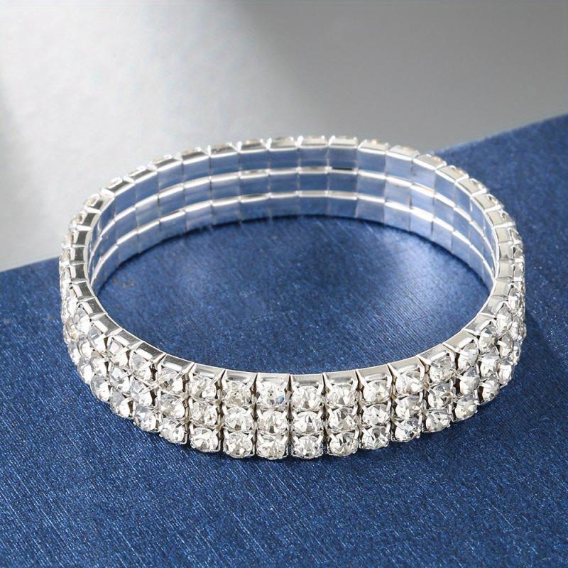 Sparkling Rhinestone Bracelet Elastic Wrap for Comfortable Wear