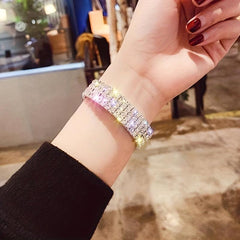 Sparkling Rhinestone Bracelet Elastic Wrap for Comfortable Wear