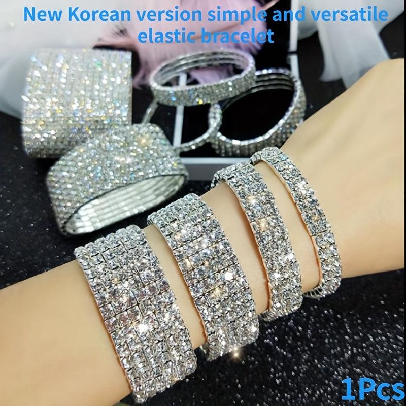 Sparkling Rhinestone Bracelet Elastic Wrap for Comfortable Wear