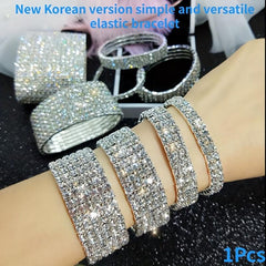 Sparkling Rhinestone Bracelet Elastic Wrap for Comfortable Wear