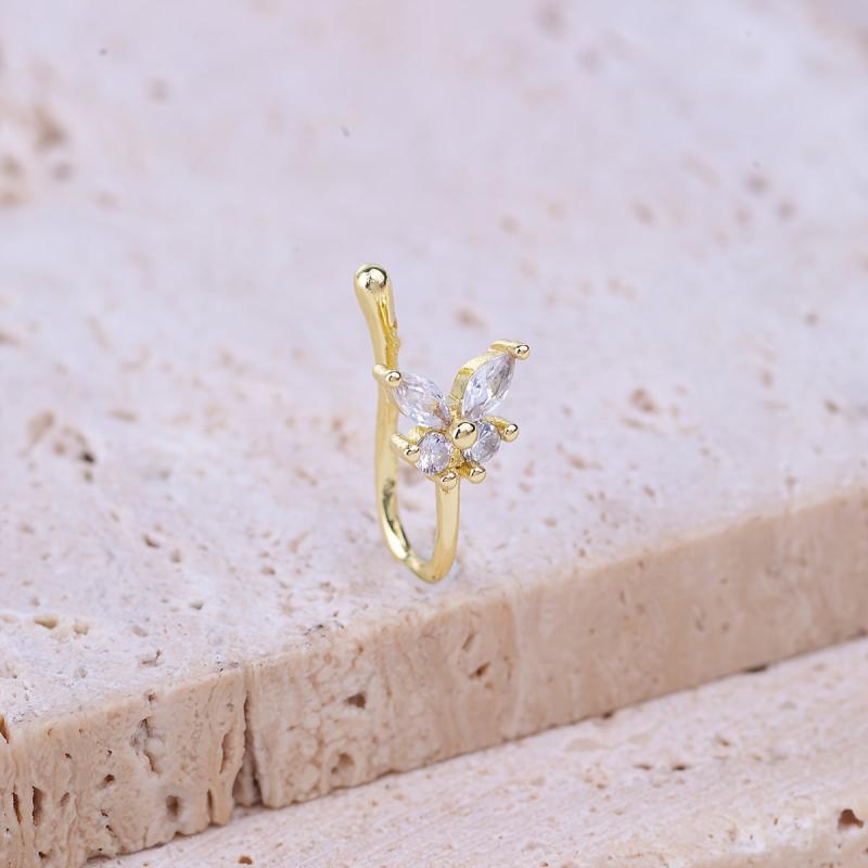 Glamor Zircon Butterfly Nose Ring