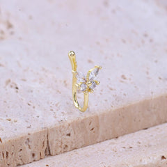 Glamor Zircon Butterfly Nose Ring