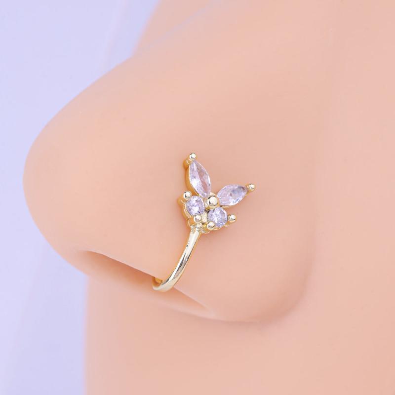 Glamor Zircon Butterfly Nose Ring