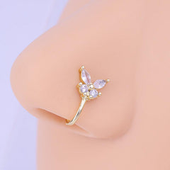 Glamor Zircon Butterfly Nose Ring