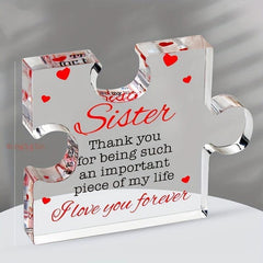 Engraved Acrylic Building Blocks Puzzle - Unique Gift for Sister