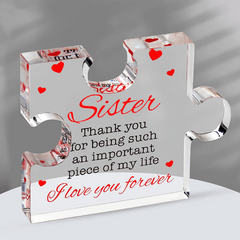 Engraved Acrylic Building Blocks Puzzle - Unique Gift for Sister
