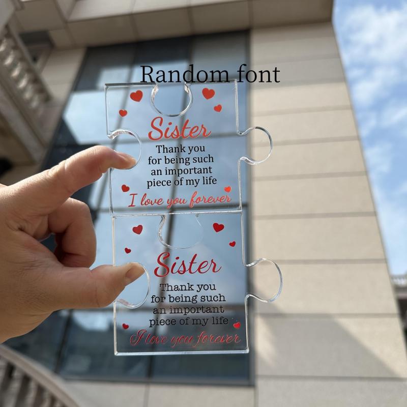 Engraved Acrylic Building Blocks Puzzle - Unique Gift for Sister
