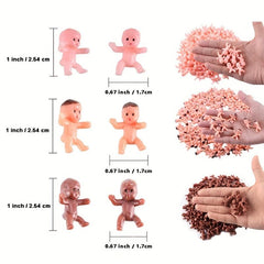 60pcs Mini Plastic Babies Dolls for Baby Shower Party Favors, Ice Cube Game