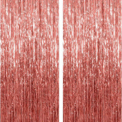 2 Pack Foil Fringe Curtains 3 x 9 ft Party Decorations