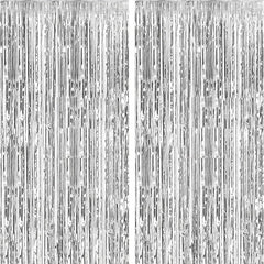 2 Pack Foil Fringe Curtains 3 x 9 ft Party Decorations