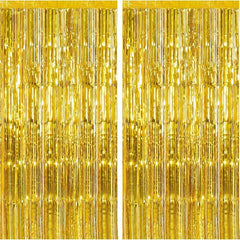 2 Pack Foil Fringe Curtains 3 x 9 ft Party Decorations
