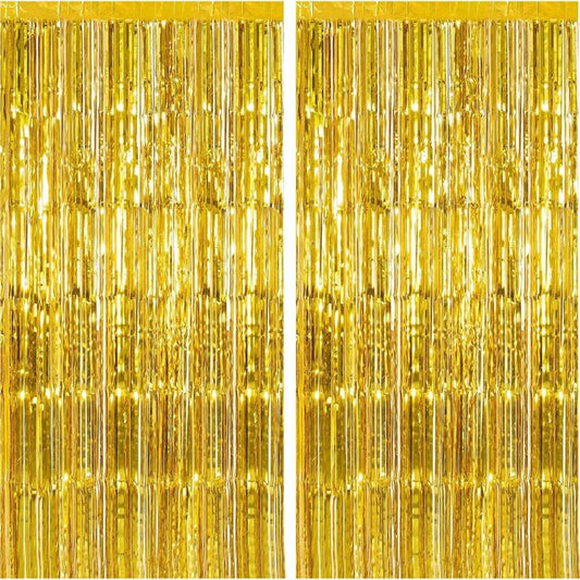 2 Pack Foil Fringe Curtains 3 x 9 ft Party Decorations