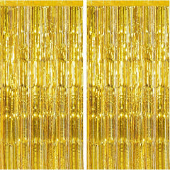 2 Pack Foil Fringe Curtains 3 x 9 ft Party Decorations