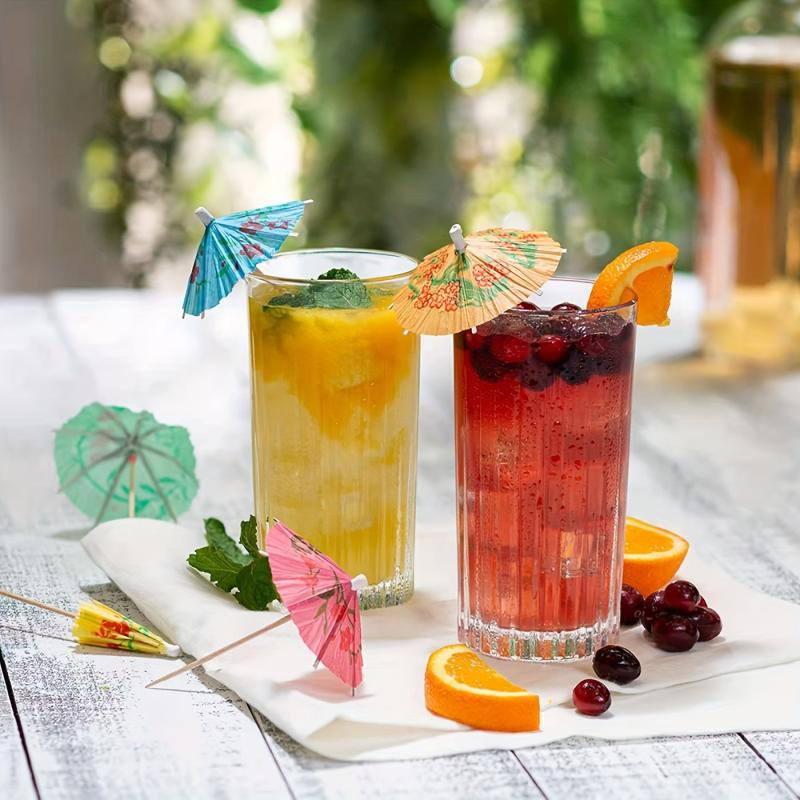 50pcs Tropical Colors Umbrella Cocktail Picks for Summer Parties