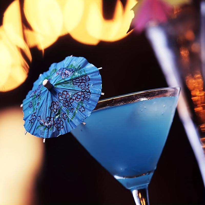 50pcs Tropical Colors Umbrella Cocktail Picks for Summer Parties