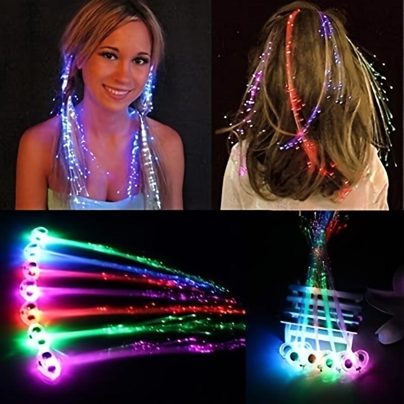 LED Lights Hair Clips Fiber Optic Light Braid Hair Party Supplies