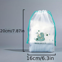 3pcs Plastic Drawstring Bag Gift Packaging Portable Party Favor Bag
