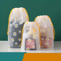 3pcs Plastic Drawstring Bag Gift Packaging Portable Party Favor Bag