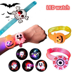 10pcs Halloween Luminous Watch With Led Glitter Wristband Toy Set