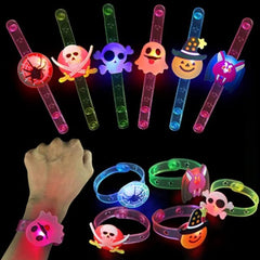 10pcs Halloween Luminous Watch With Led Glitter Wristband Toy Set