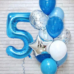 12pcs Number Foil Latex Balloons Kids Birthday Party Baby Shower Balloon