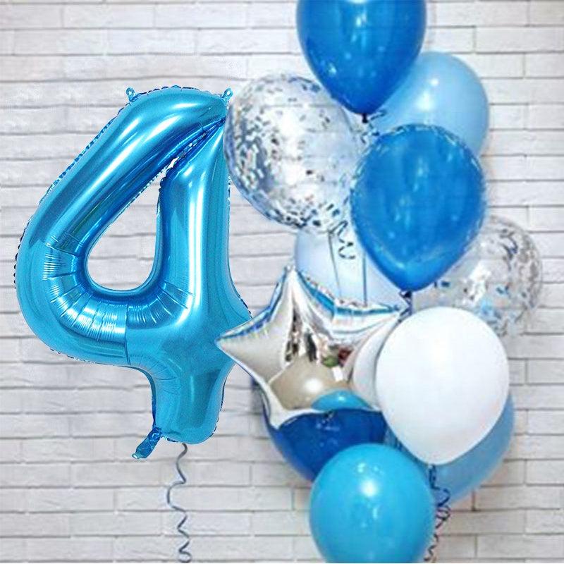 12pcs Number Foil Latex Balloons Kids Birthday Party Baby Shower Balloon
