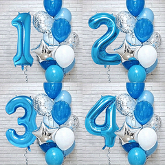 12pcs Number Foil Latex Balloons Kids Birthday Party Baby Shower Balloon