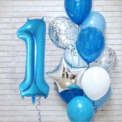 12pcs Number Foil Latex Balloons Kids Birthday Party Baby Shower Balloon